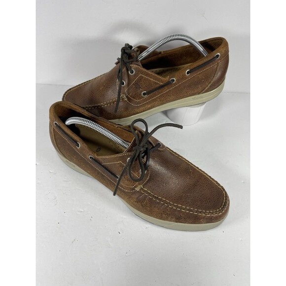 Martin Dingman Men’s 11.5 M Brown Leather Boat Golf Shoes Vibram Sole Brazil main image 8